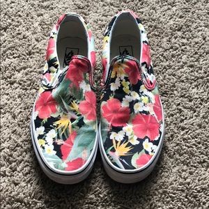 Vans floral slip on shoes